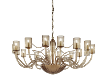 INTRECCIO - Glass chandelier by Euroluce Lampadari - view 2